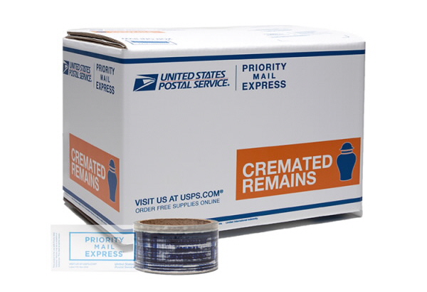 Cremated Remains Kit 1

A sturdy box 14-3/4"(L) x 10-1/4"(W) x 10"(H)
A roll of Priority Mail Express packing tape