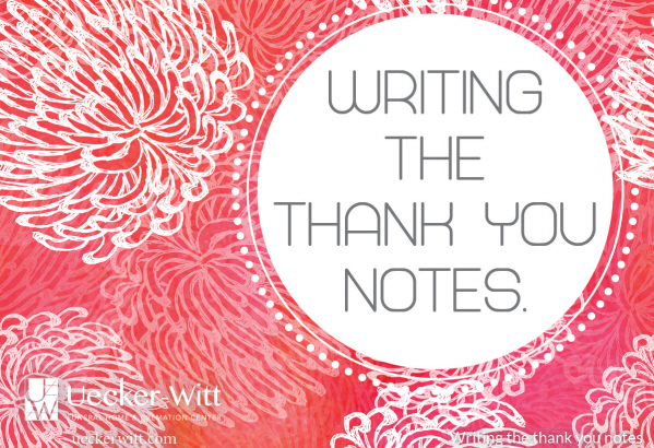 Writing the thank you notes