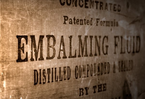 embalming fluid antique label