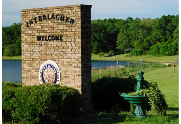 Welcome sign at the town entrance to Interlachen, Fl.