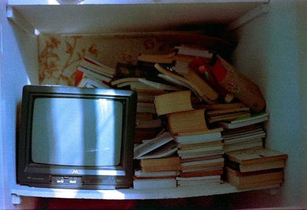 Old TV and books