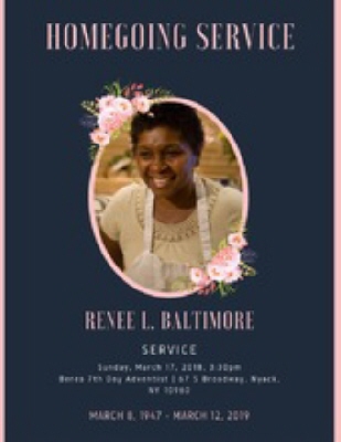 Renee Baltimore NYACK, New York Obituary
