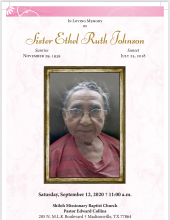 Ethel Ruth Johnson 18191499