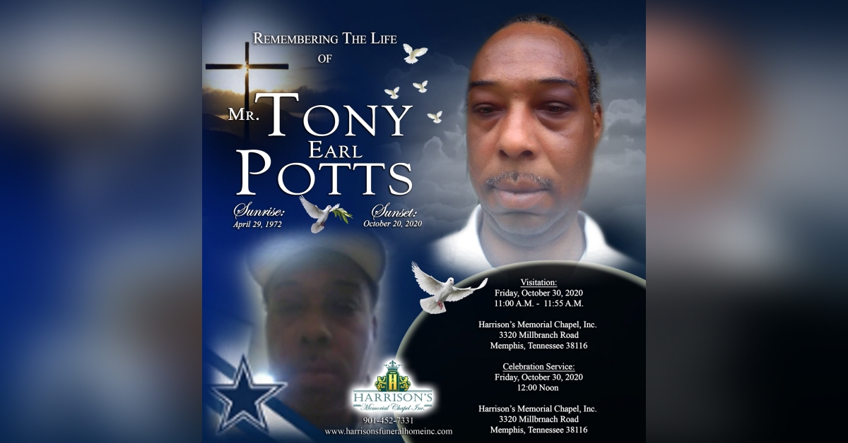 Obituary information for Tony Earl Potts
