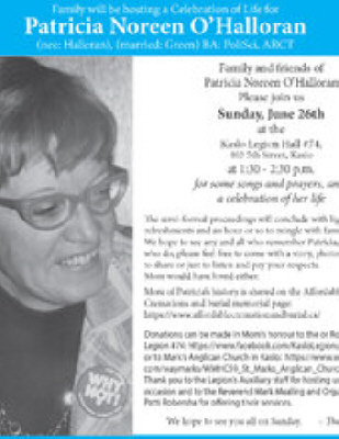 Patricia Noreen O'Halloran Port Coquitlam, British Columbia Obituary