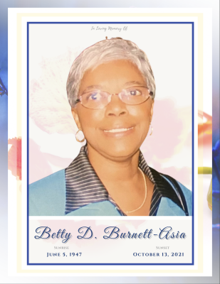 Betty D. Burnett - Asia Dorchester, Massachusetts Obituary