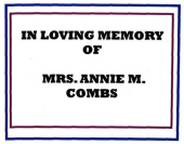 Mrs. Annie Mae Combs