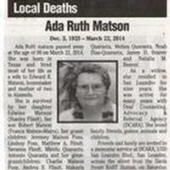 ADA RUTH MATSON 25262723