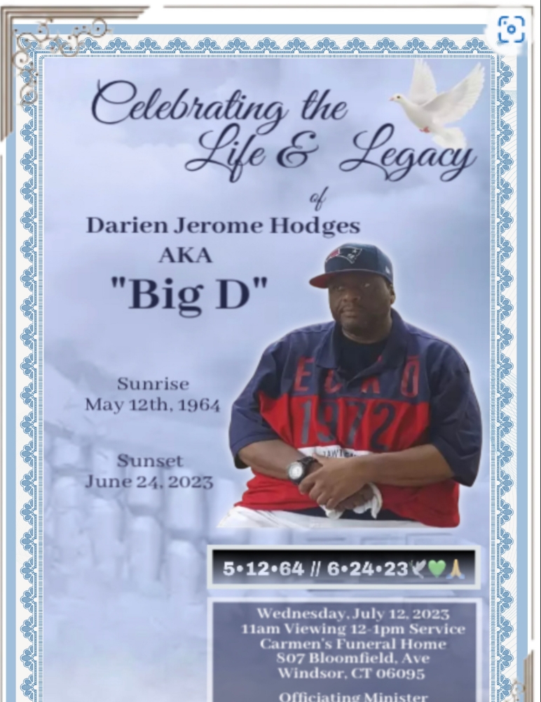 Obituary information for Darien Hodges