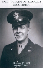 Wharton Lester McGreer, Col, USAF-Ret. 396306