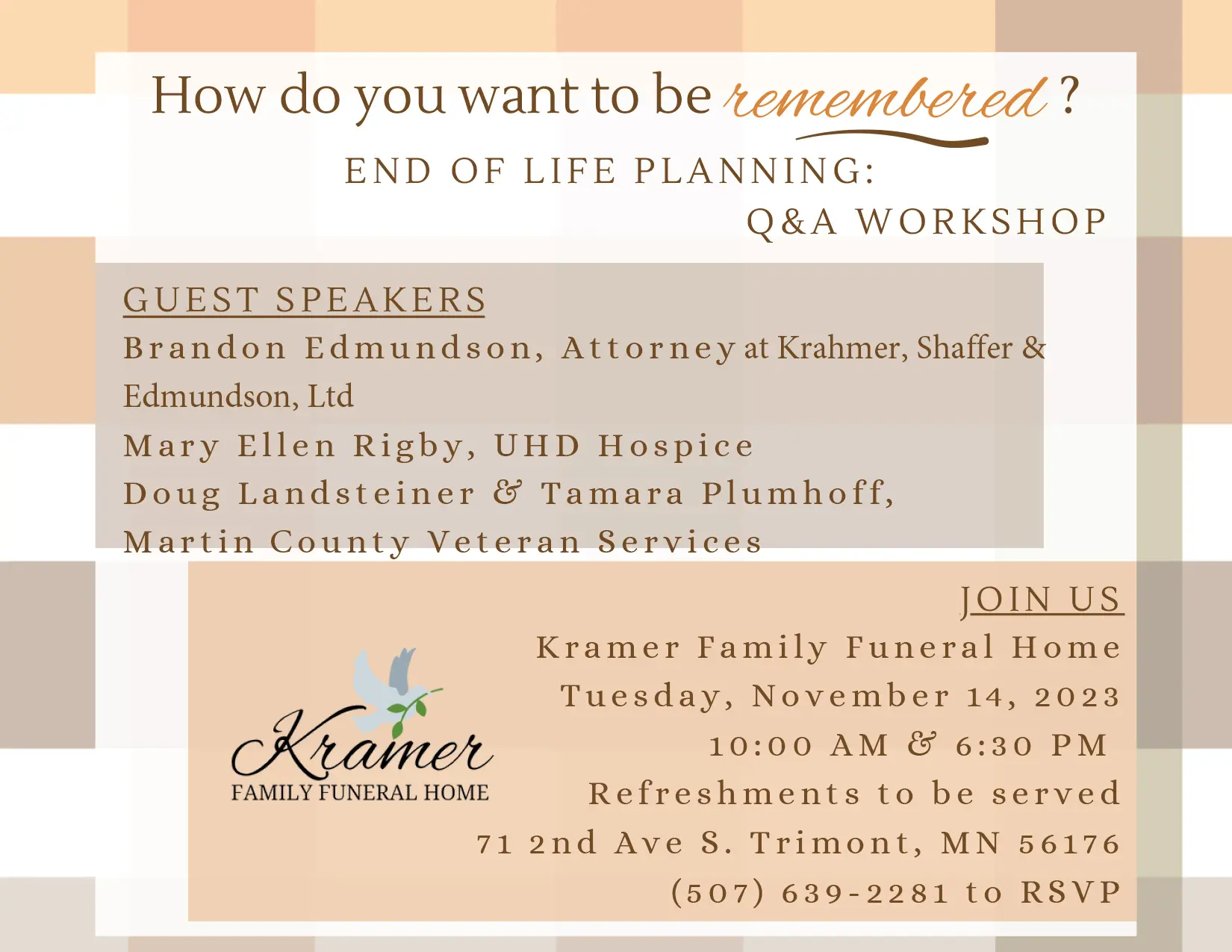 Kramer Family Funeral Home Trimont, Minnesota