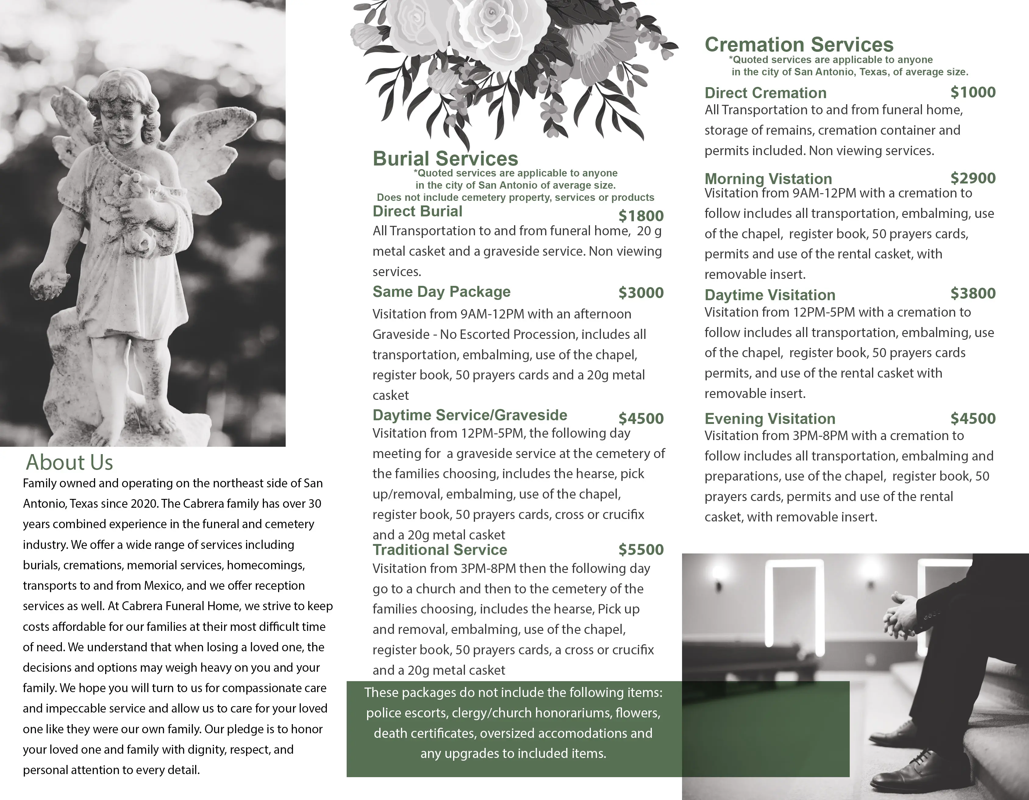 Lowcost funeral home pricing in San Antonio, TX