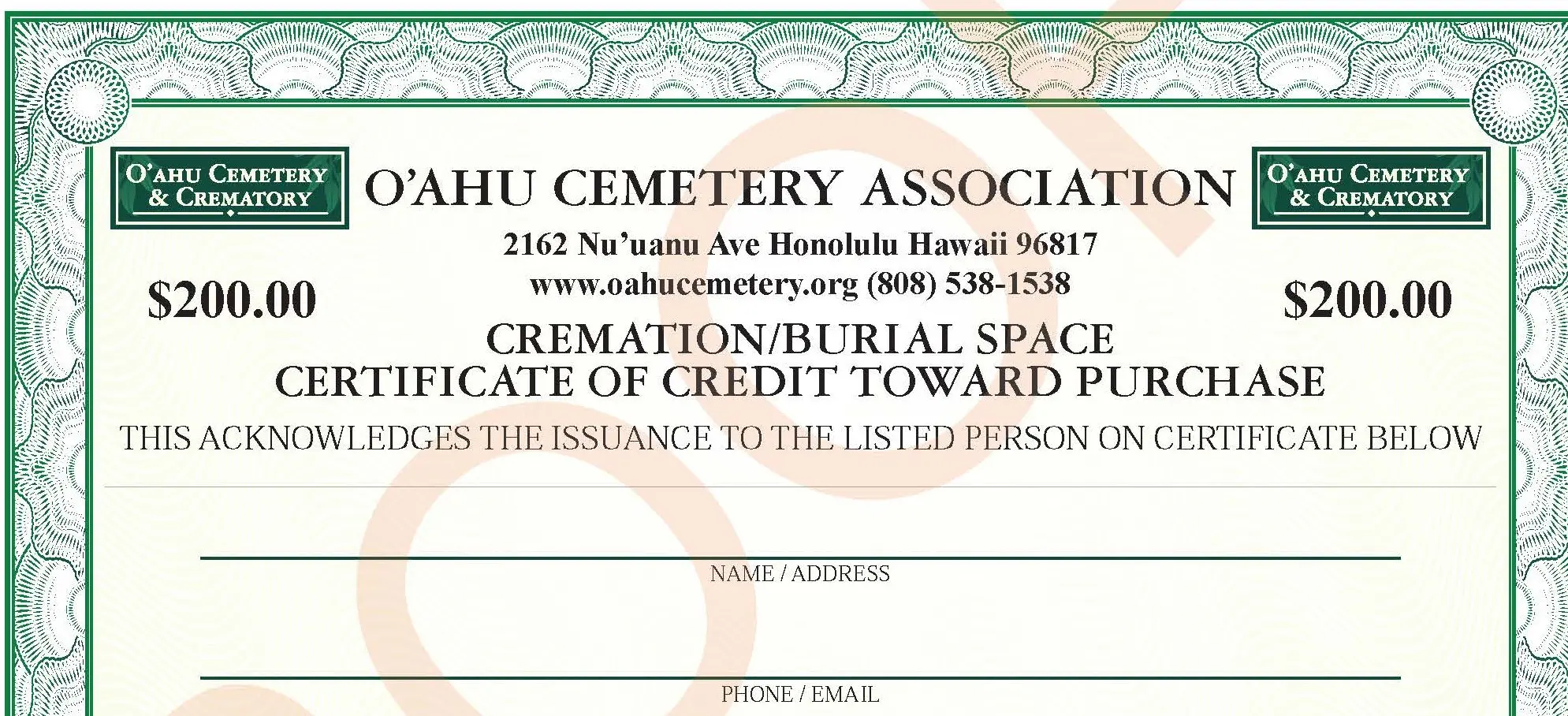 Available Properties Oahu Cemetery & Crematory