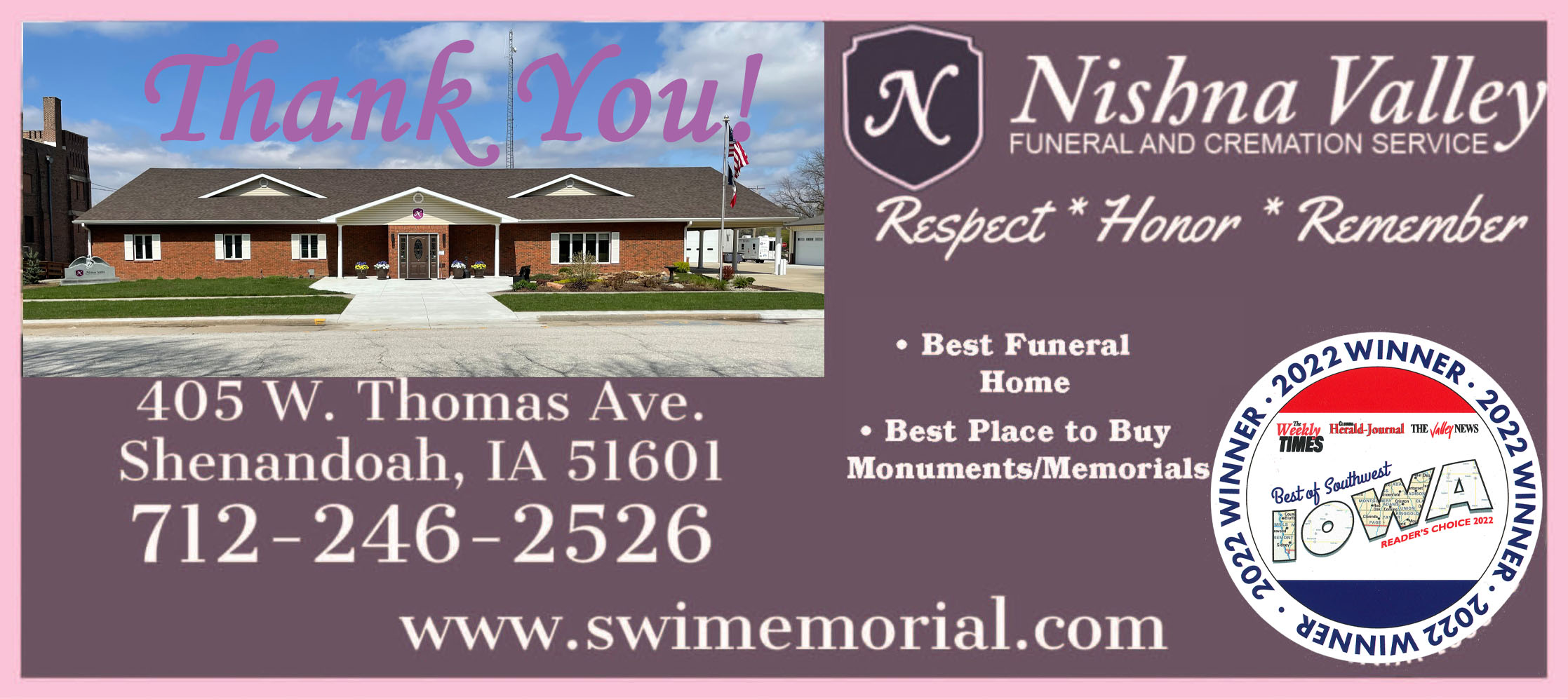 Nishna Valley Funeral Home Shenandoah, IA